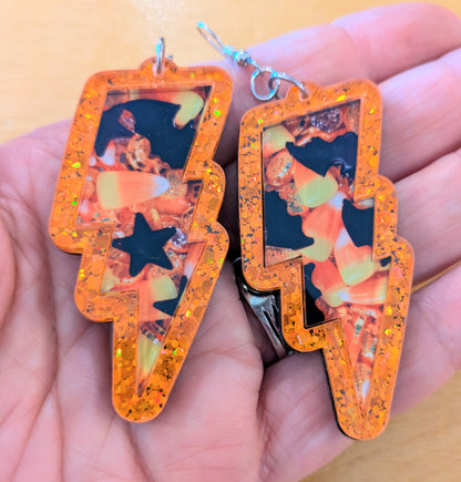 Lightning Candy Halloween Earrings Acrylic Layered