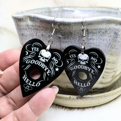 Planchette Earrings Double Sided Ouija Earrings
