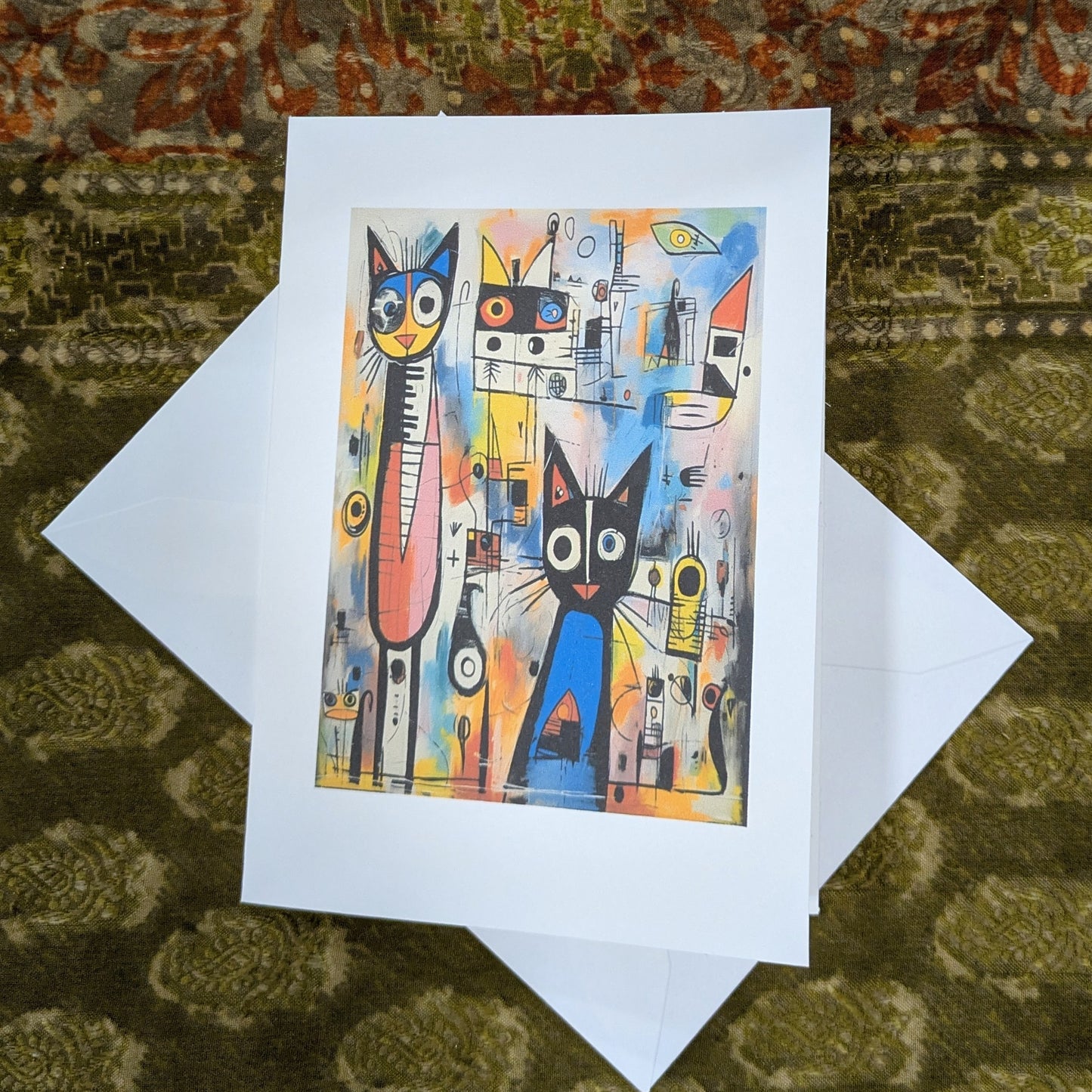 Funky Cats Greeting Card Blank Card