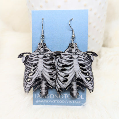 Rib Cage Earrings Double Sided
