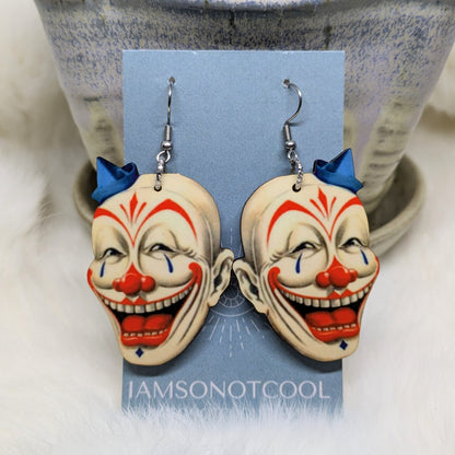 Circus Clown Earrings Double Sided Circus Earrings