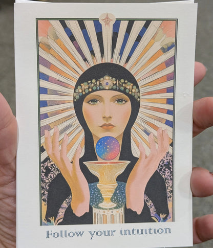 Follow Your Intuition Greeting Card Inspirational Card