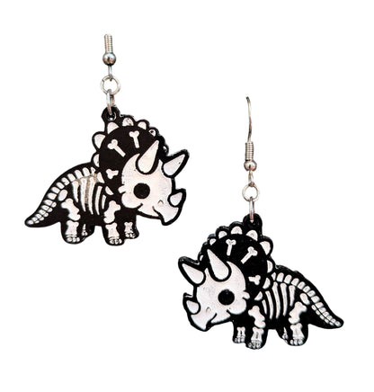 Dino Skeleton Halloween Earrings Acrylic
