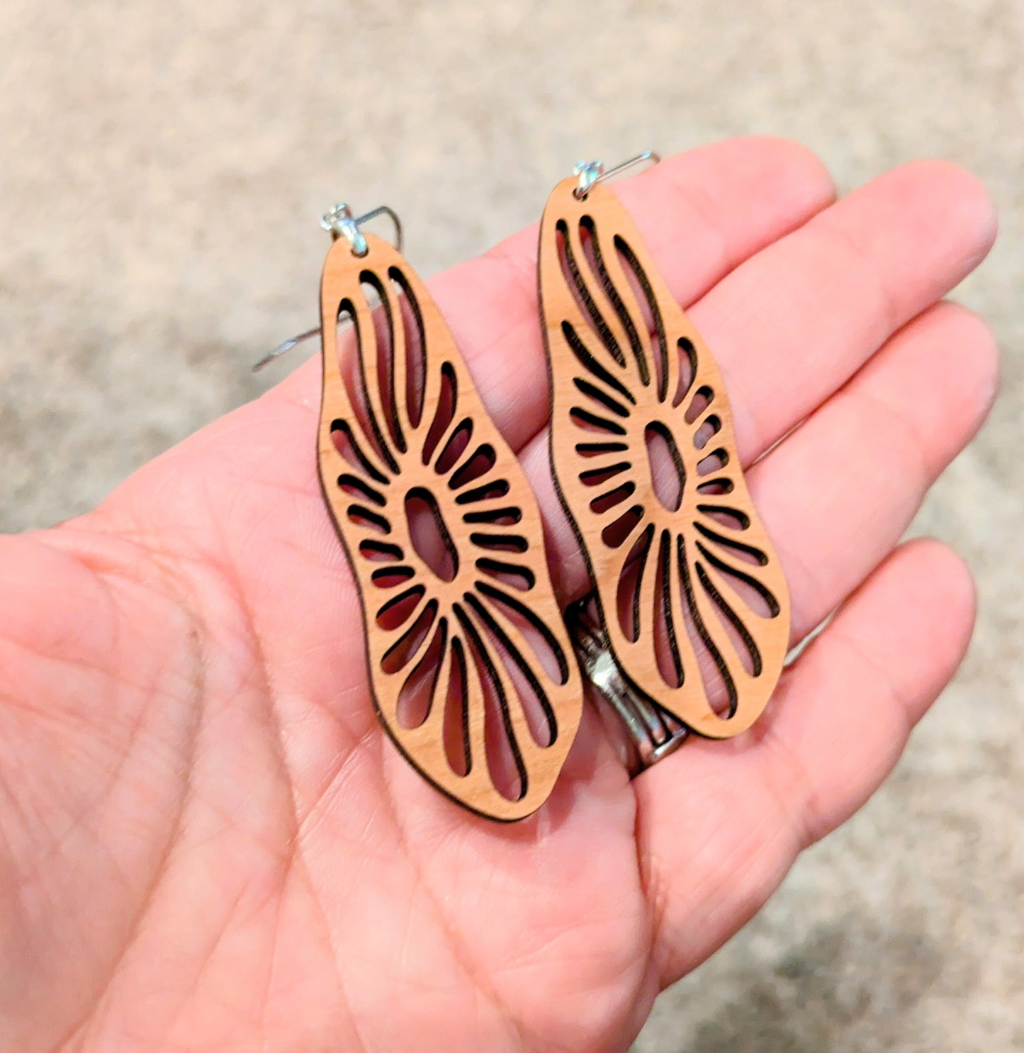 Laser Cut Cherry Wood Dangles Style 4