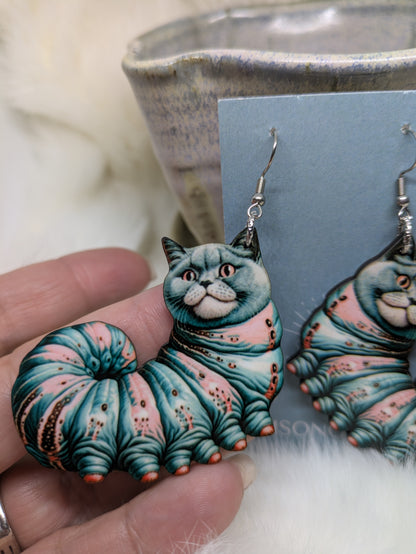 Cat-erpillar Earrings Double Sided Kooky Cat Earrings